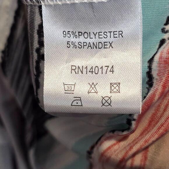 Reborn Womens Pin Tuck Blouse Sz 2XL Colorful Striped Henley Top Beachy Summer - Picture 8 of 8